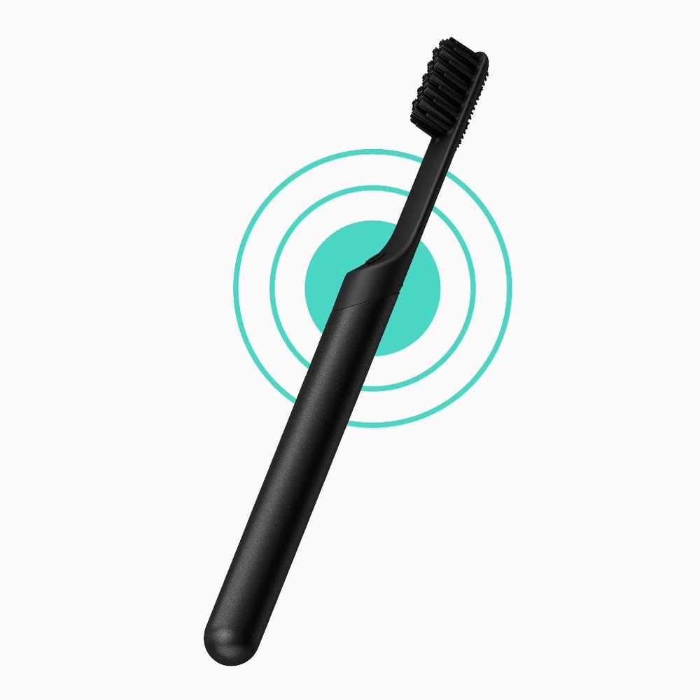 quip Smart Electric Toothbrush, Built-In Timer + Travel Case, All Black